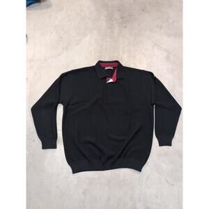 Green Coast Yatching Outfits Mens 58 Black 1/4 Zip Long Sleeve Merino Wool